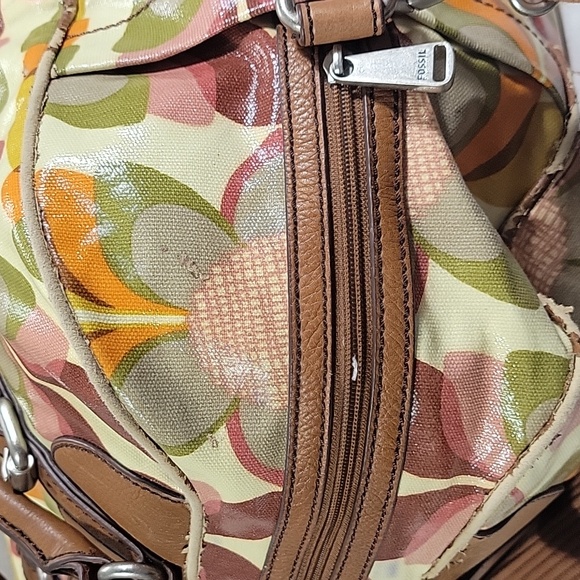 Fossil Key-Per Multi-color Floral Coated Canvas Weekender Bag - Picture 7 of 15